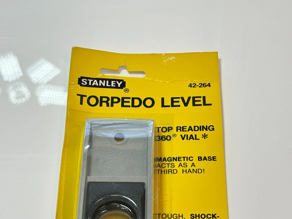 NOS Stanley Tools USA 42-264 Torpedo Level Top Reading 360 Vial w/ Magnetic Base - Image 2 of 4
