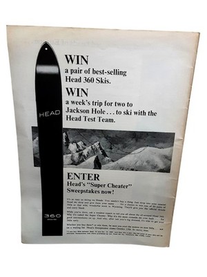1967 Head 360 Skis Super Cheater Vintage Print Ad Jackson Hole Ski