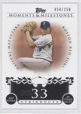 2008 Topps Moments & Milestones /150 Daisuke Matsuzaka (2007 Rookie 201 Ks) 2u3