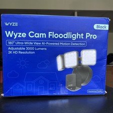 Wyze Cam Floodlight Pro BLACK 3000 Lumen LEDs 180 Wide View 2K HD Outdoor READ