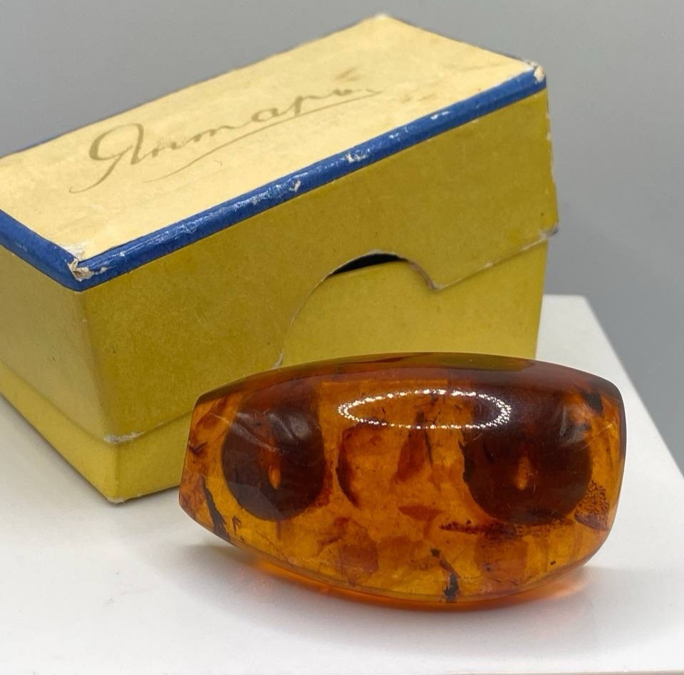Kaliningrad Amber Brooch Gilt Vintage USSR