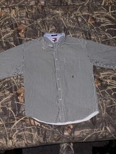 Vintage 90s Tommy Hilfiger Color Block Vertical Striped Button Down Mens XXL