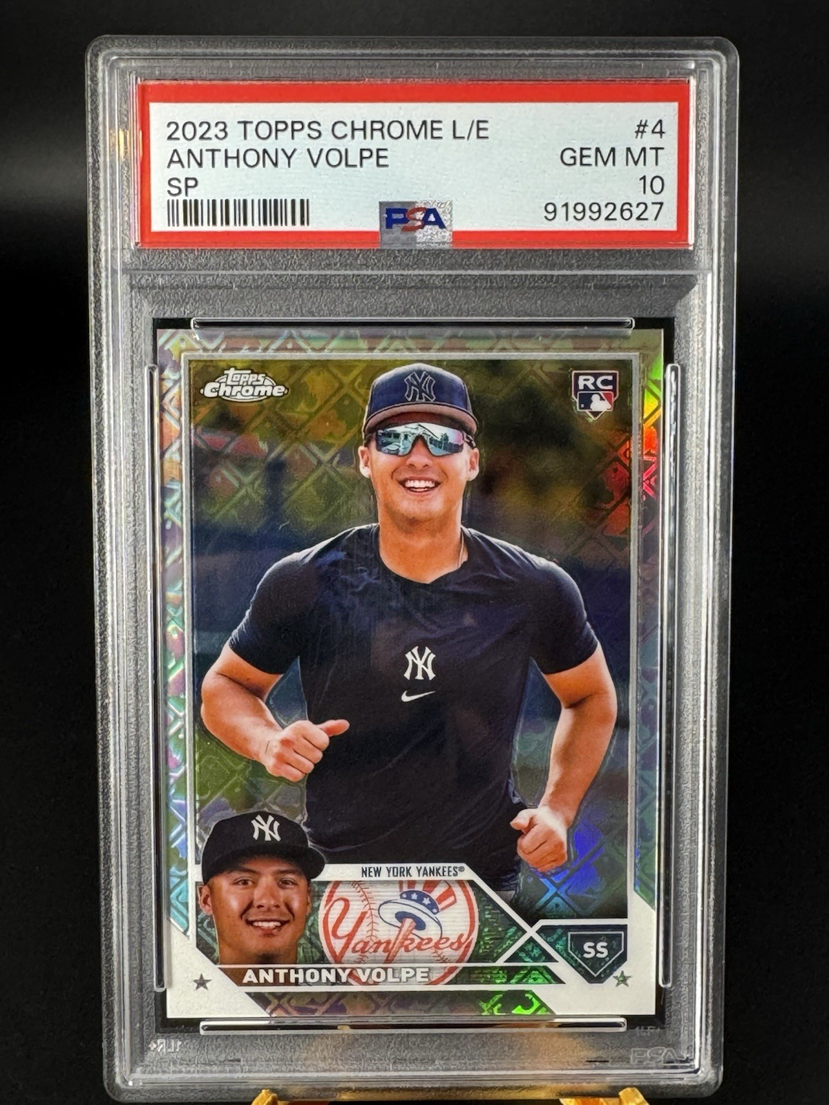 2023 Topps Chrome Logofractor - Image Variation Anthony Volpe #4 (RC) PSA 10