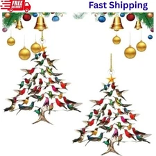 Colorful Hummingbird Christmas Tree Ornament 2025-Holiday Home Decor 2pcs-USA