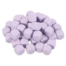 15mm Blank Wooden Dice, 50 Pack Unfinished Wood Cube Blocks, Purple