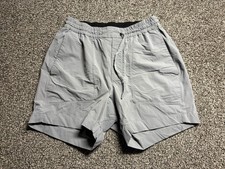Lululemon Bowline Shorts Mens Medium Gray Nylon Ripstop Drawstring Gym LM7ARRS