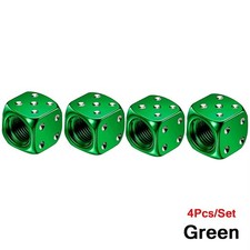 4x Aluminum Dice Tire Valve Caps Dustproof Stem Covers For Car Truck Moto Bike