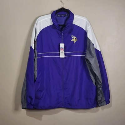 Vintage Minnesota Vikings Jacket XL Dunbrooke NFL Purple Windbreaker Zip Up 90s