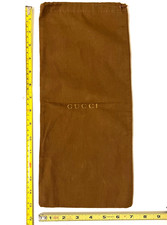 GUCCI Dust Bag Authentic Travel Storage Brown Drawstring Pouch Gold Logo 7x15    
