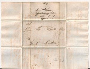 #A0788 1847 Stampless Cover & Letter Gothenburg Sweden To Banker Huth London UK