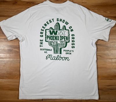 Malbon White Phoenix Waste Management Open 16th Hole Cactus Print Golf T Shirt L