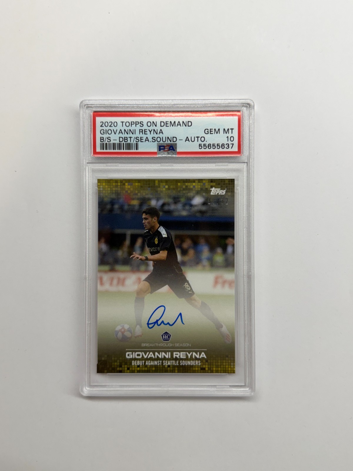 2020 Topps Gio Giovanni Reyna RC Rookie On Card Auto 30/32 PSA 10 Debut Moment