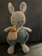 Handmade crochet Easter Bunny Rabbit Made In Organic Wool.