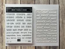 Stampin Up Best Family Ever Photopolymer Happy Birthday Congrats Fathers Mom Dad