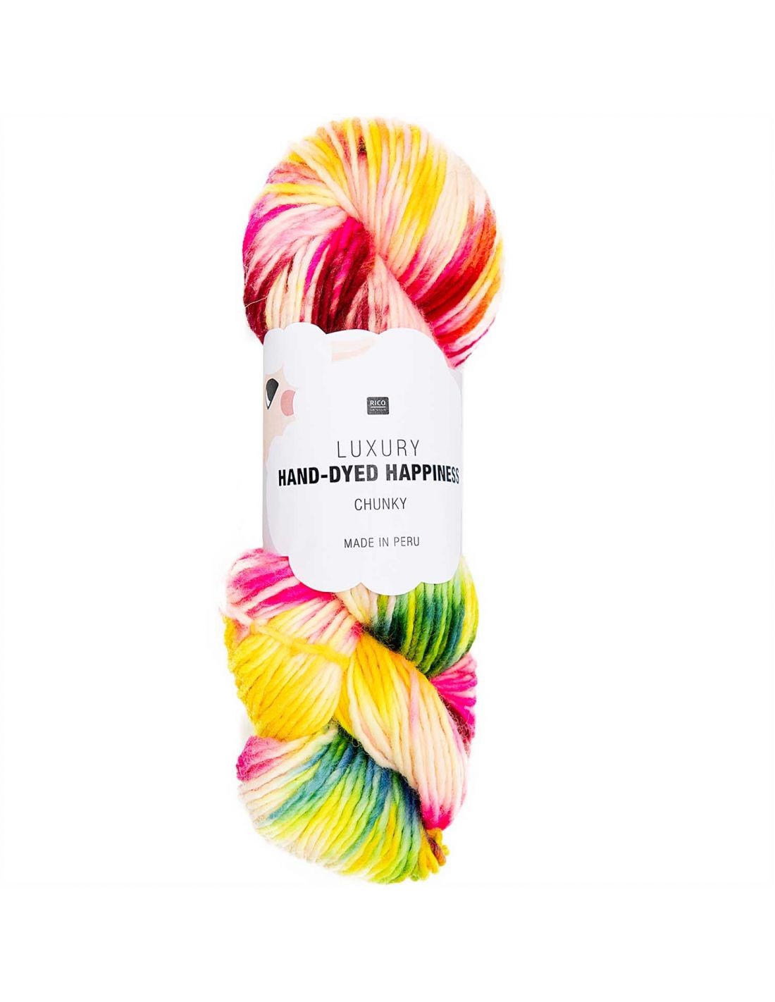Laine mérinos Rico Design Luxury hand-dyed happiness chunky écru-pink