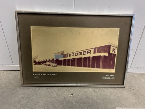 Vintage Original Kroger Food Store Market Grocery Store 1975 Framed Picture