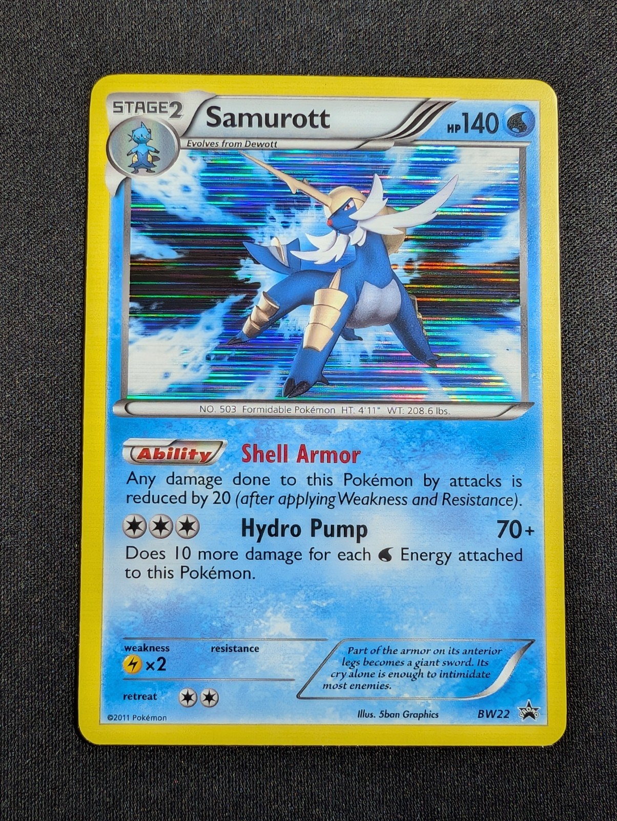 Pokemon Samurott BW22 Holo Black Star Prmo Black & White NM