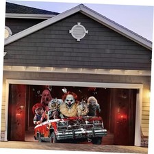 Halloween Garage Door Decorations Banner - 7x16 ft - Horror Movie Characters