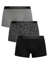 Emporio Armani Men's 3 Pack Trunks, Multicoloured
