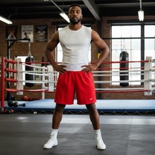 NWT Nike Boxing Size Large WBO Approved Competition Mens Shorts Scarlet Red