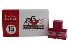 Game Room Guys Premium Pool Cue Chalk for Billiards & Snooker Red 15 Piece
