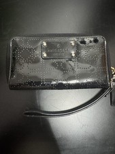 Kate Spade NY Metro Black Patent Laser Cut Neda Continental Zip Around Wallet