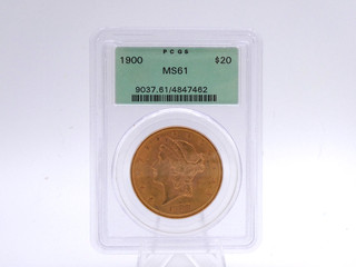 1900 Gold $20 Liberty Head Double Eagle PCGS MS 61 . F181