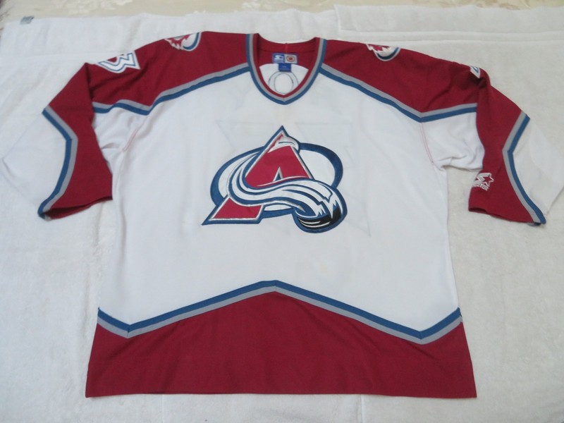 Vintage STARTER XXL 1995 PATRICK ROY Colorado Avalanche Hockey Jersey Home White