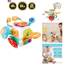 Baby Sensory Toy Cube Toddler Educational Activity Play Gift 6 12