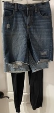 Oshkosh Boys Denim Shorts Size 8 And Carters Black Sweatpants Lot Of 3