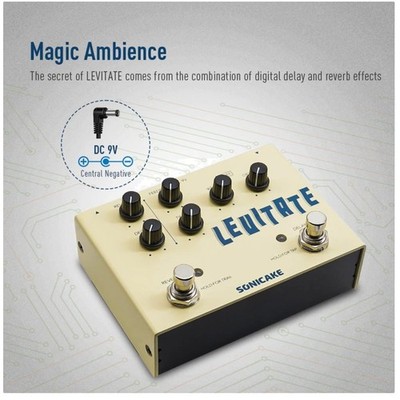 Digital Delay Reverb Guitar Effects Pedal Levitate