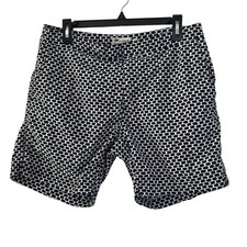 J. Crew Original Swimwear Size 32 Navy  White Geometric Pattern Swim Trunks