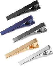 5P Tie Clips For Men, 5 Different Classic Tie Bar, Stainless Steel Tie Clip 