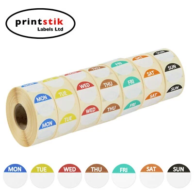 Day Dot Etiketten Lebensmitteletikett 7er Set x 1000/Catering Aufkleber Lebensmittelhygiene