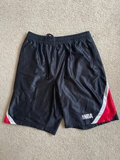 Vintage NBA Black & Red Basketball Shorts Men's Sz L NBA Logoman