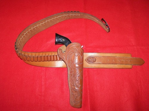 Red River Maker Tooled Holster and Cartridge Belt