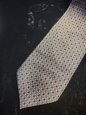 Vintage Roberto Villini Mens Neck Tie Gray Black Gold Keeper Professional Suit