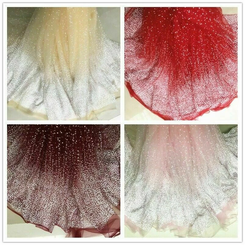 Netz Tüll Stoff Glitzer Gepunktet Voile Durchsichtig Hochzeit Kleid Rock - Bild 4 von 4
