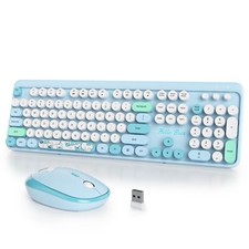 Typewriter Wireless Keyboard and Mouse Combo2.4G Office 104 Keys Full Size Re...