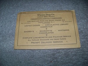 Whelan Drug Co Tublitz Brothers Pharmacy Scotland Road & South Orange New Jersey