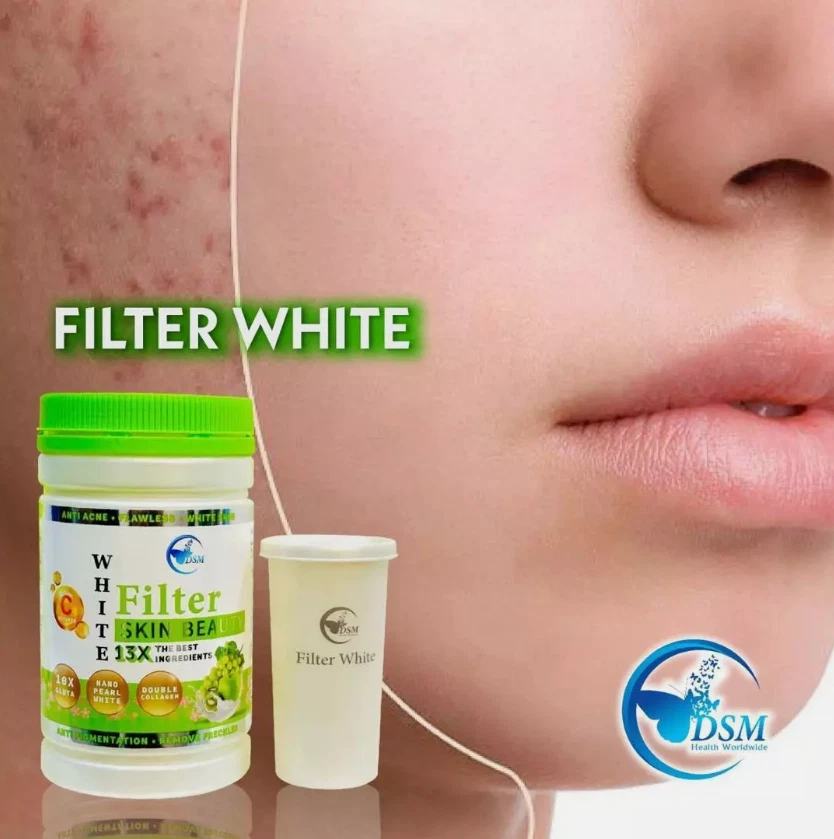 1 x Phyto Filter White Skin Beauty Collagene Whitening Powder di DSM Fresh Stock - Immagine 4 di 4