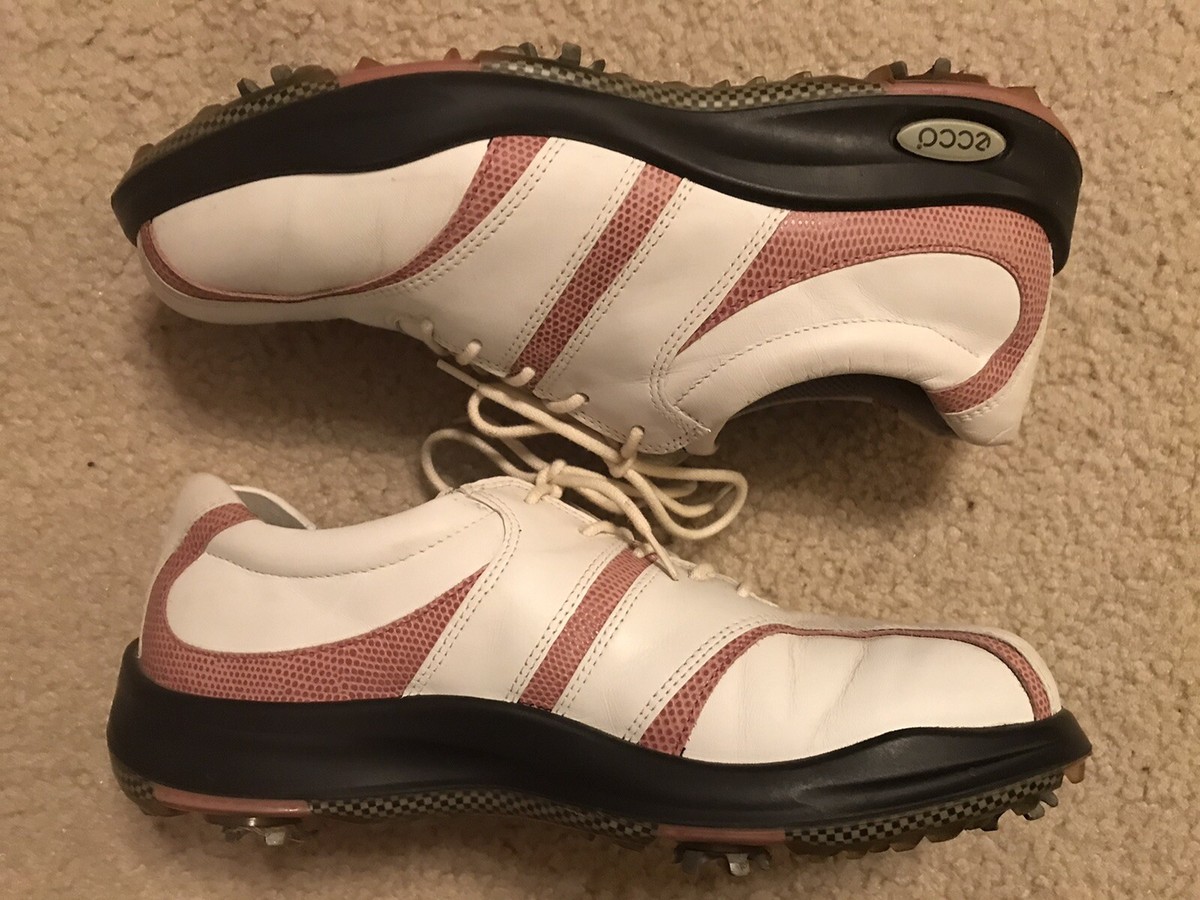Women's Ecco Off White/Mauve Arch Support Golf Shoes Sz - Main Image