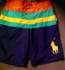 POLO RALPH LAUREN BOY'S SWIM TRUNKS SWIMMING BATHING SUIT SIZE L LARGE