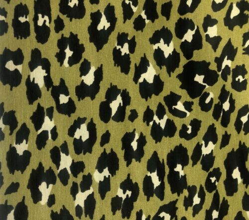 Tessuto tenda cotone stampa animalier leopardato verde e nero - larghezza 280 cm - Foto 3 di 9