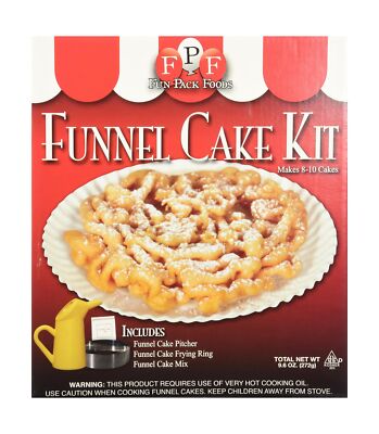 Fun Pack Foods Funnel Cake Starter Kit Fun & Simple Makes 8-10 Delicious Cakes