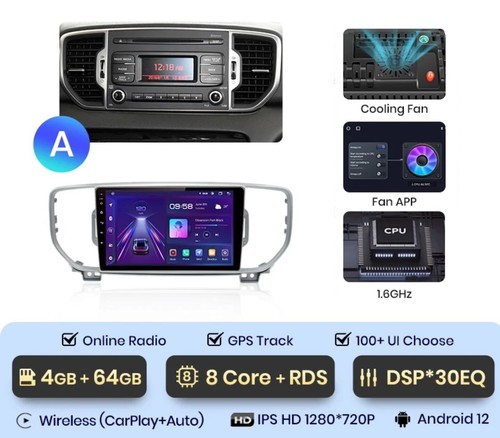 KIA SPORTAGE 4 - dal 2017 al 2022 Autoradio Android 12 CARPLAY RDS NAVI BLUETOOT - Zdjęcie 12 z 18