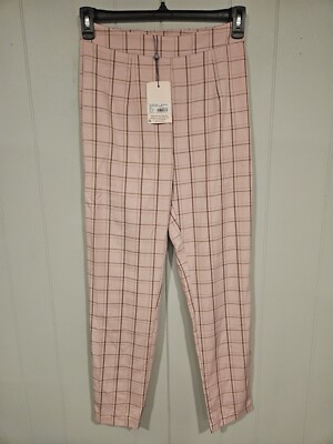 Missguided Size Pink Striped Tailored Pants Trousers NWT 28x28