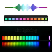 32LED RGB Car Atmosphere Strip Light Bar Music Sync Sound Control Rhythm Lamp US