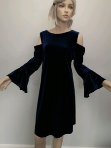 ralph lauren blue velvet dress