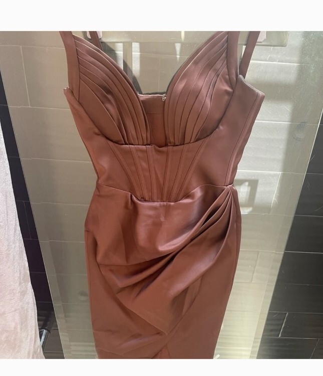 House of CB Faye chocolate midi dress corset small S | eBay